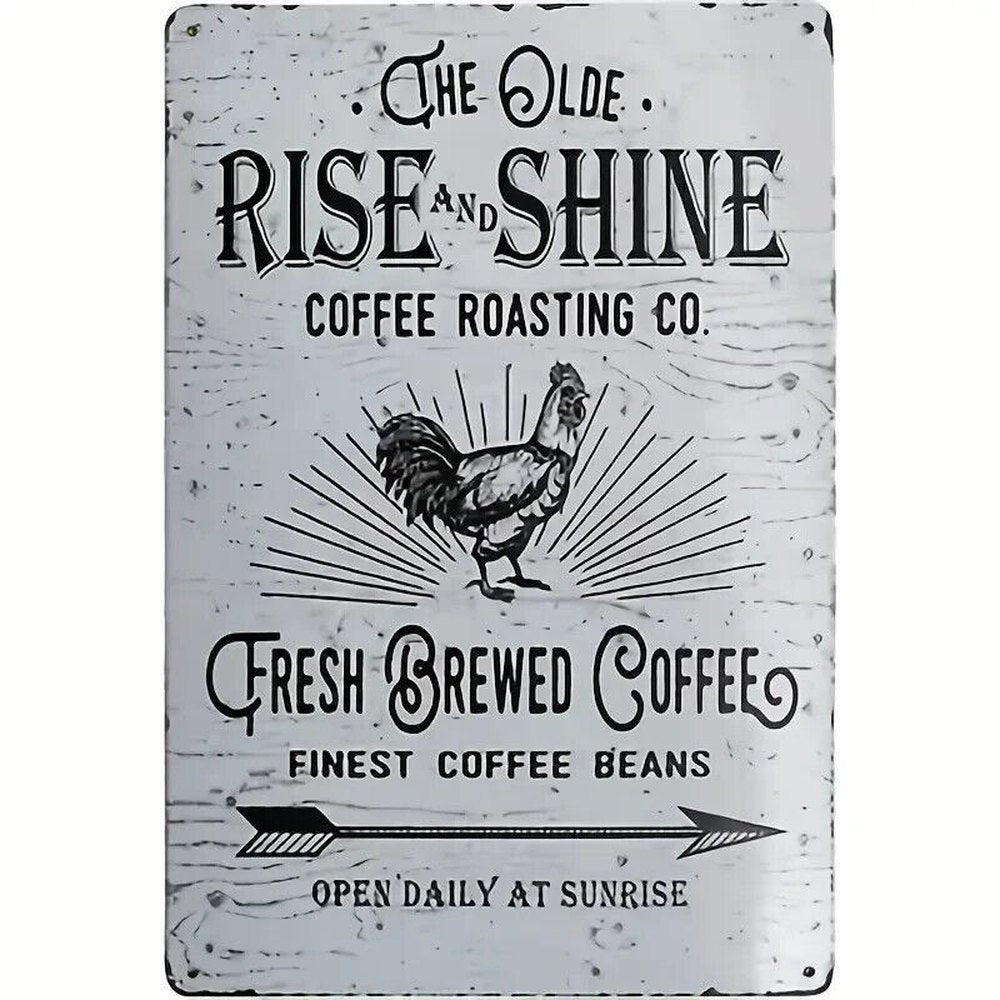 The Olde Rise & Shine Coffee Roasting Company Novelty Metal Sign 12 x 8 Wall Art Home & Garden:Home Décor:Plaques & Signs Style Your Walls